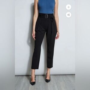 T-Tahari‎ Belted Pull on pant in black size Large NWT